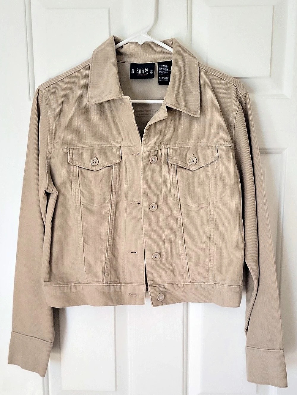 Vintage Bill Blass Jeans Beige Corduroy Trucker Jacket